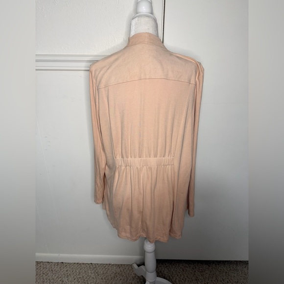 Chico’s Peach Suede Open Front Cardigan size 2 or L - Picture 3 of 9